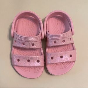 CROCS pink sparkly sandal-Toddler size 8